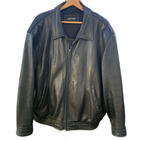 Joseph & Feiss Other - Joseph & Feiss Black Lambskin Leather Jacket Coat XX Large  Zip Front Bomber